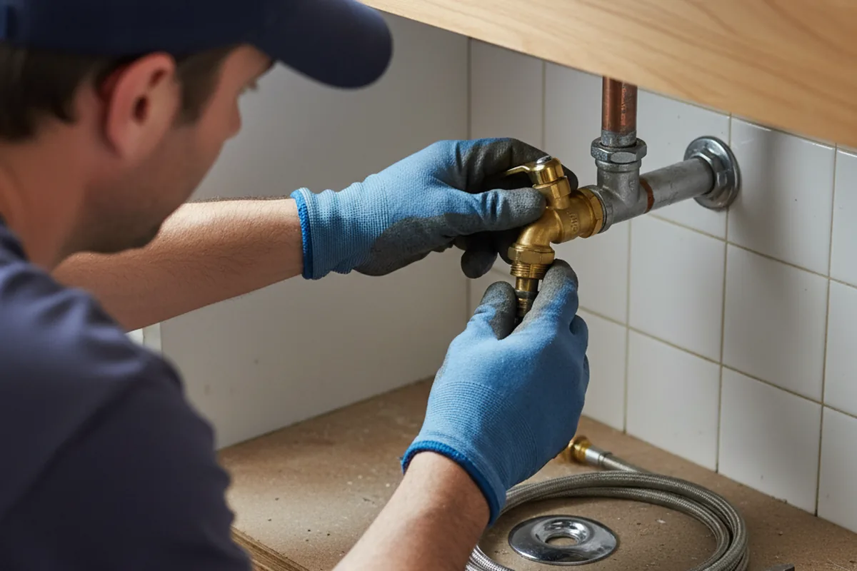 Shutoff valve and fitting work during Faucet and Fixture Repair in Hinckley